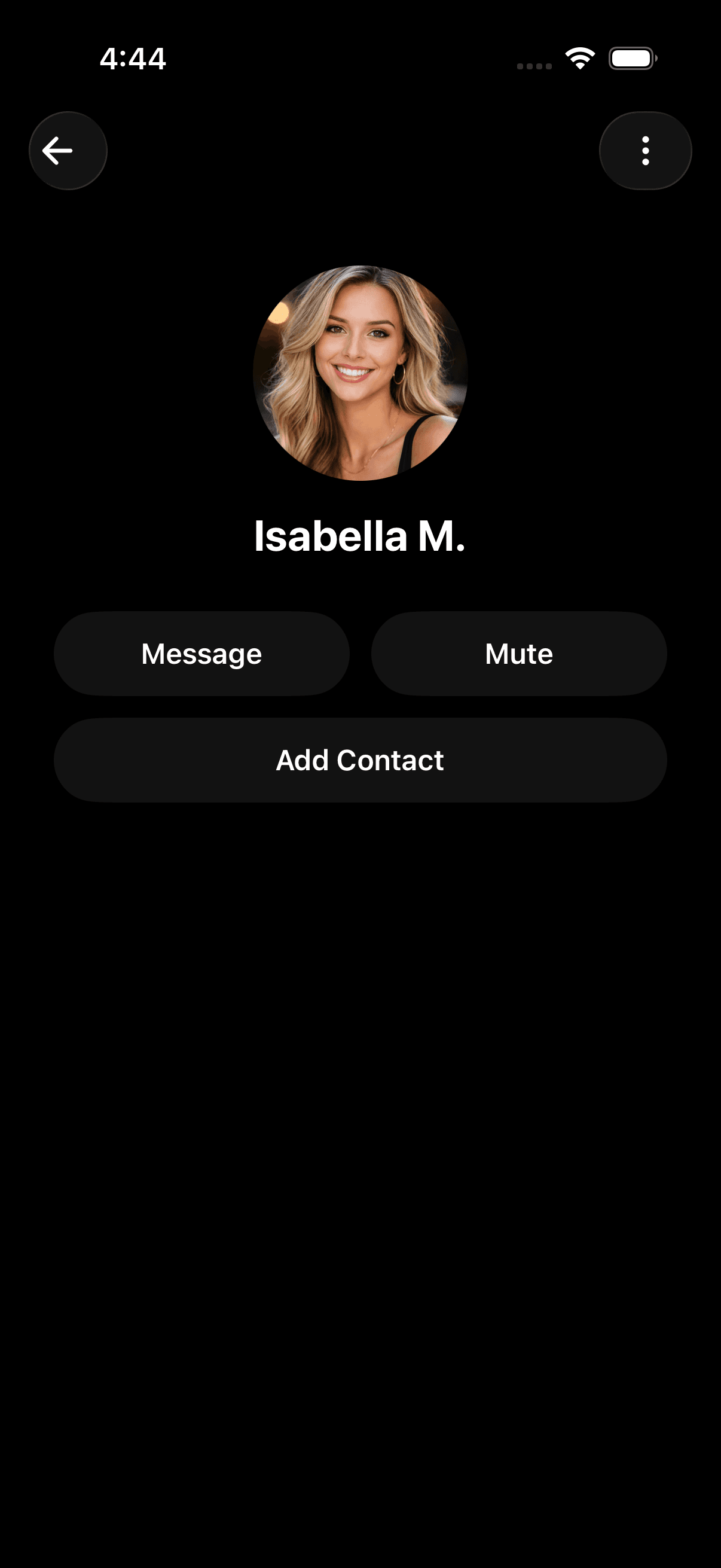 Dint+ people profile screen inside the app
