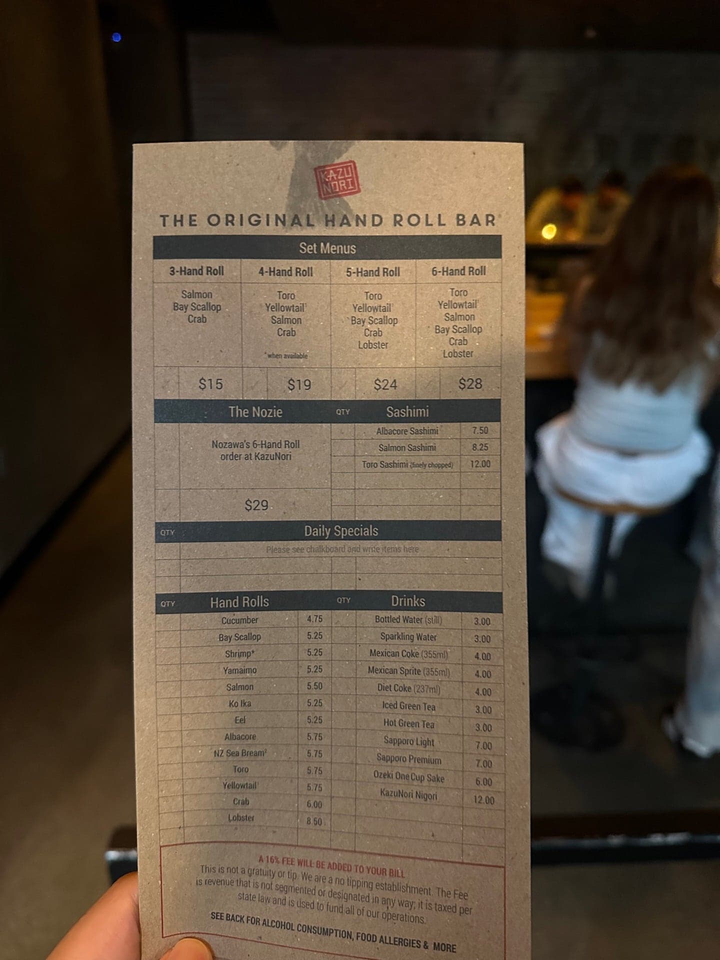 KazuNori: The Original Hand Roll Bar, a bar in Santa Monica